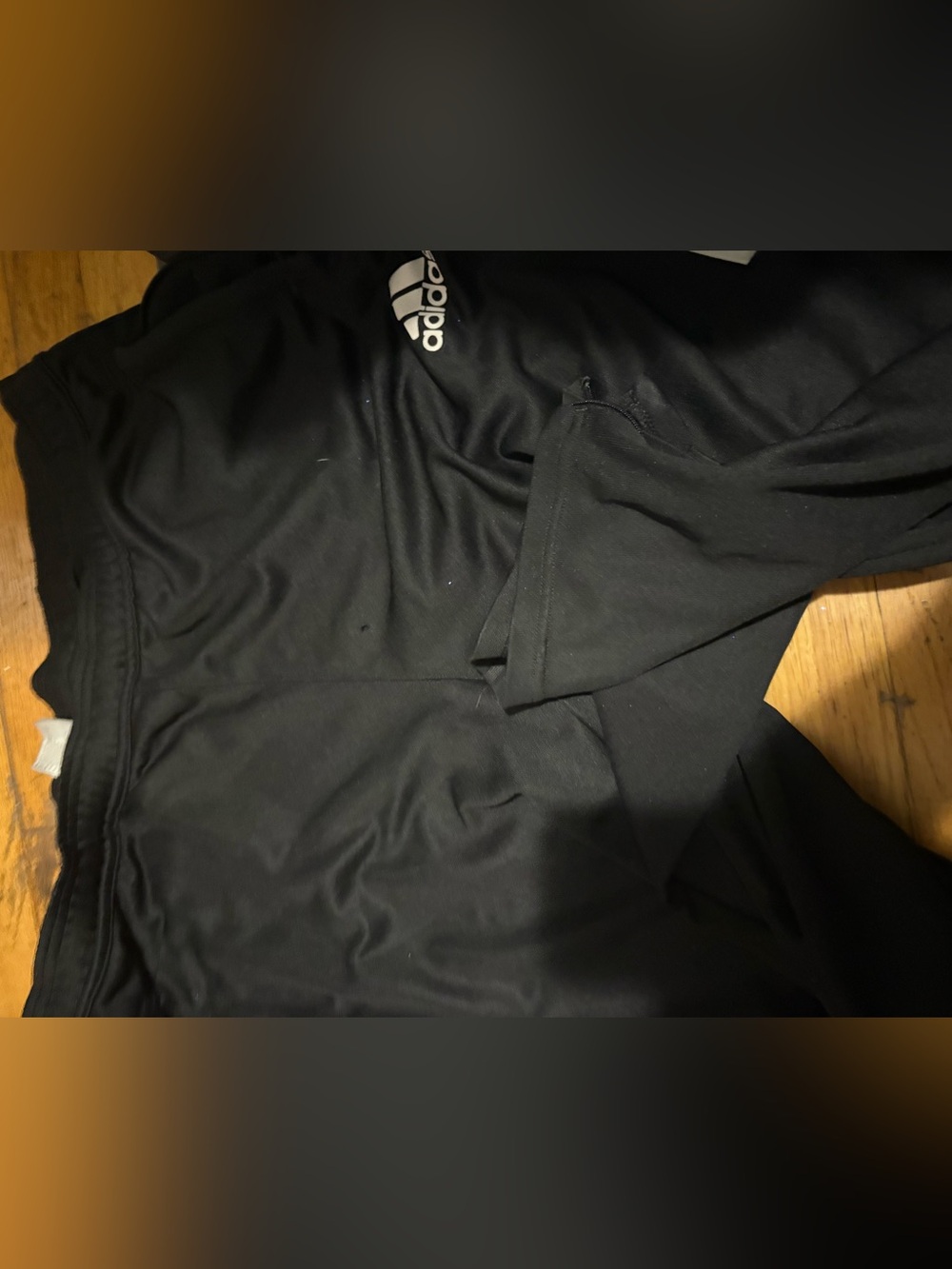 adidas Black Crew Sweatshirt with White Logo